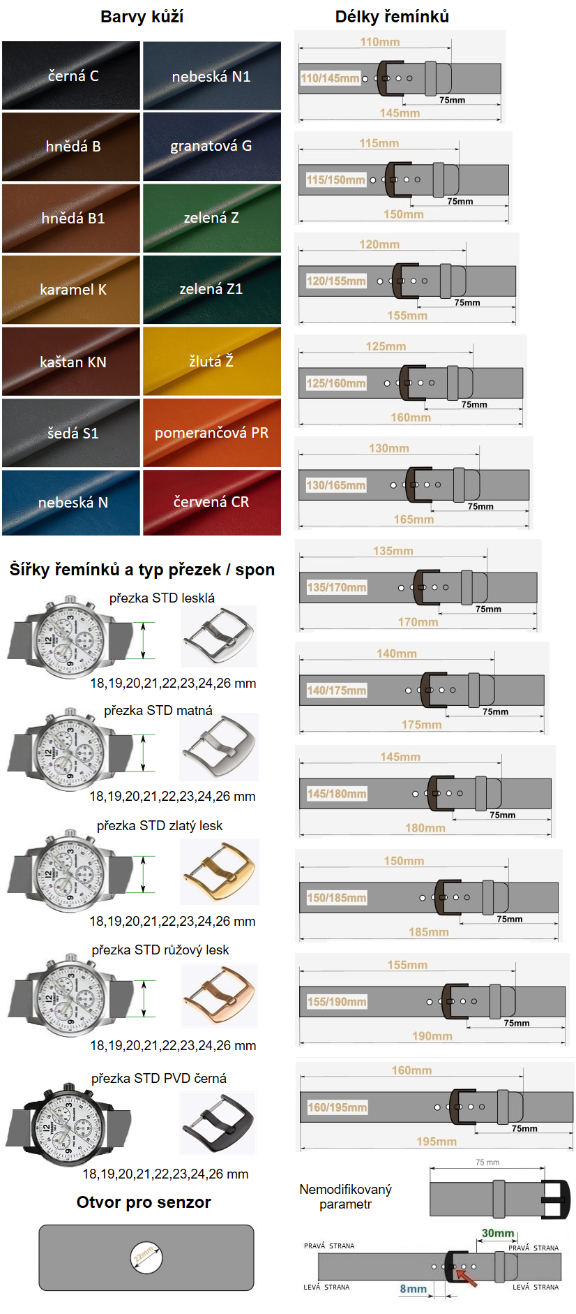 Kožený řemínek na hodinky - modifikace 13 | SHOPE.cz